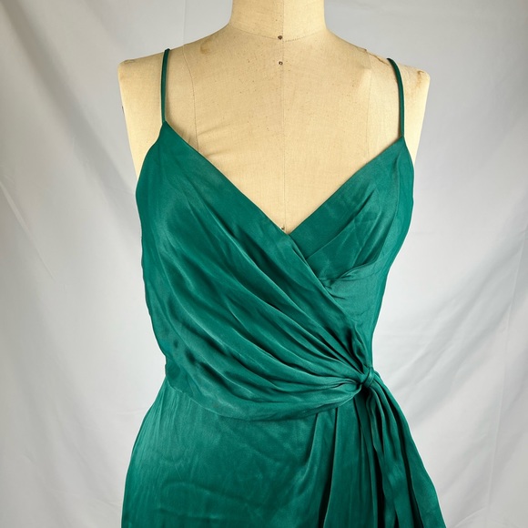 NWT Anthropologie Emerald Green Wrap Dress - Picture 2 of 5